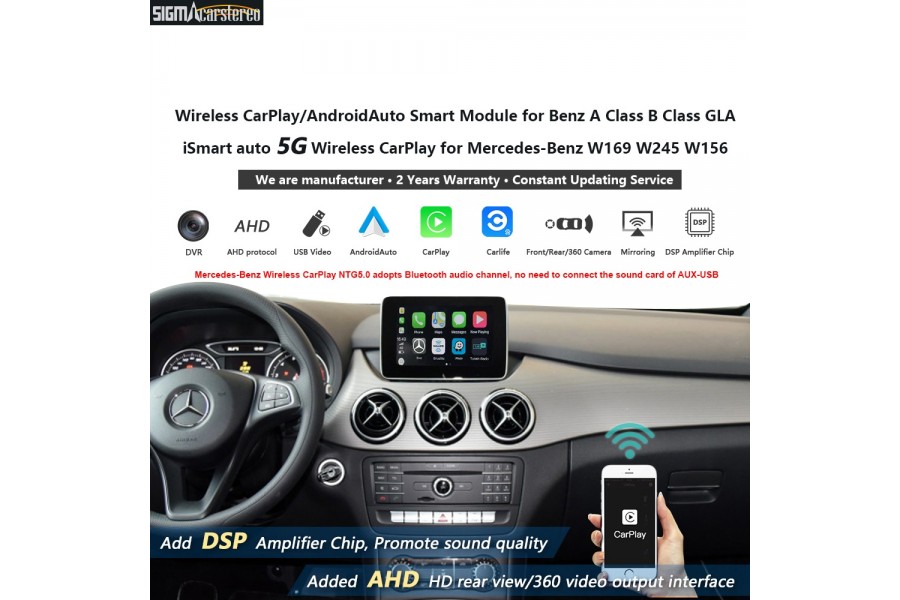Mercedes Benz A Class B Class GLA Wireless CarPlay Android Auto Smart Module Carstereo Carplay dab 