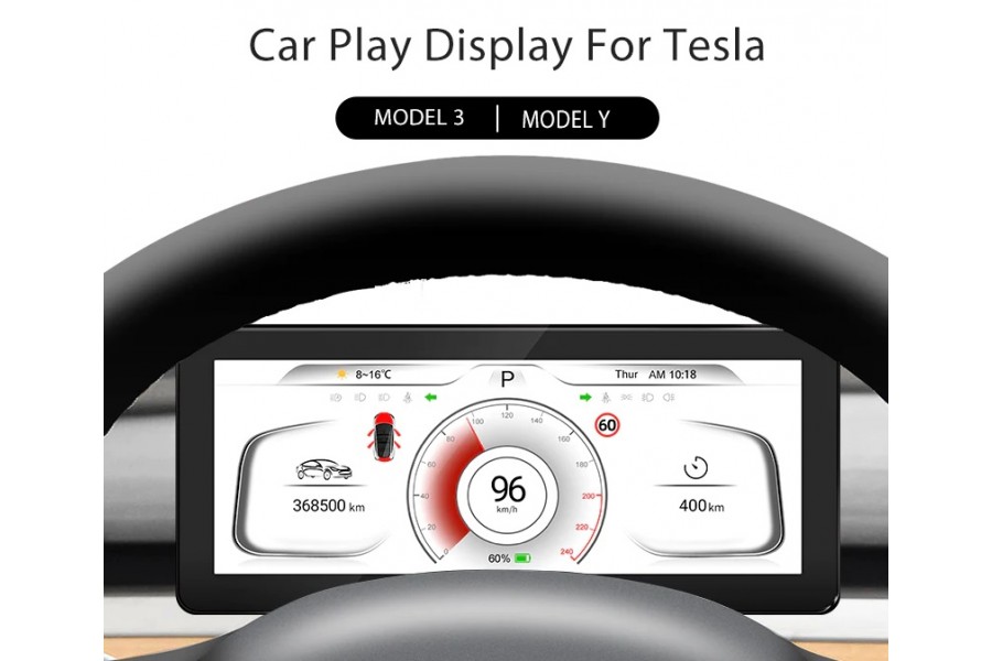 Tesla Model 3/Model Y 8.8" Steering Wheel Center Console  Android/iOS Wireless Apple Carplay Android Auto Upgrade