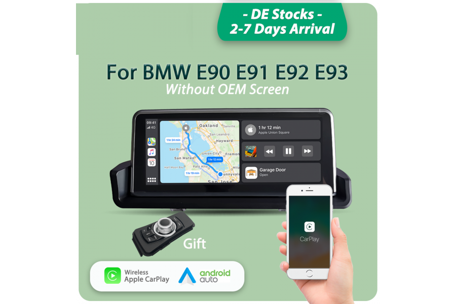 BMW 3 series E90 E91 E92 E93 8.8"/10.25" Wireless Apple CarPlay Android Auto Car (Free Backup Camera)