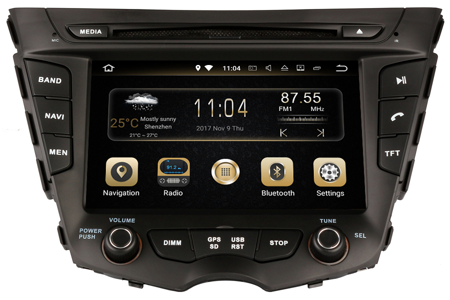 Hyundai Veloster 2011-2017 Autoradio GPS Aftermarket Android Head Unit Navigation Car Stereo Carplay dab (Free Backup Camera)