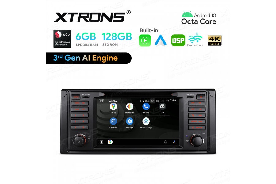 7" Snapdragon 665 Android Octa Core 6GB + 128GB Car Navigation System (4G LTE*) Universal Custom Fit for BMW