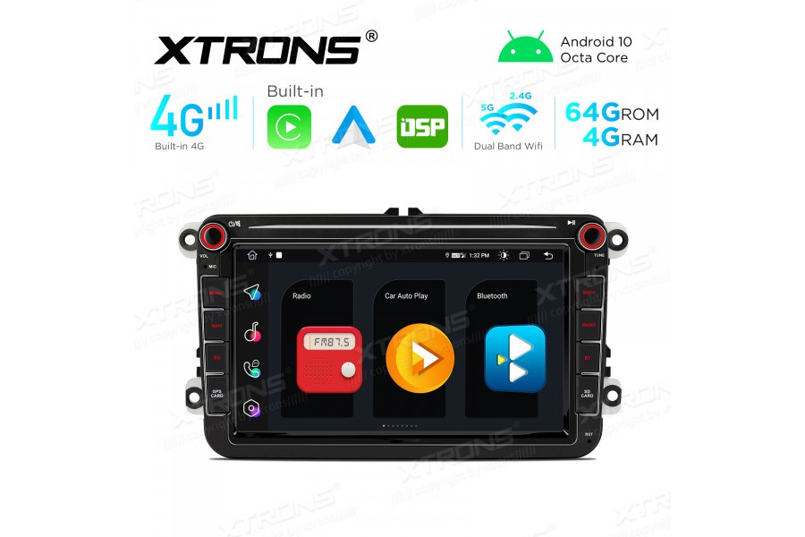 Integrated 4G : 8" Octa-Core Multimedia Player Navigation System Built-in CarAutoPlay & Android Auto & DSP - VW/Skoda/SEAT