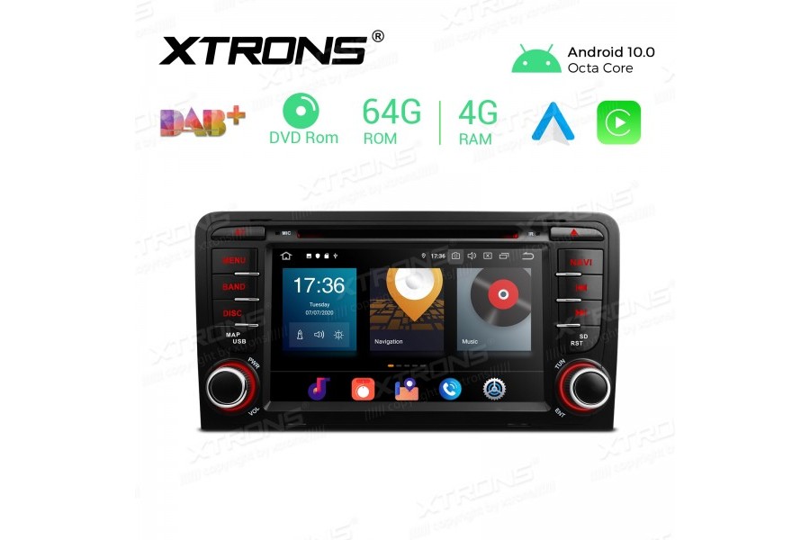 7 inch Android 10.0 Octa-Core 64G ROM + 4G RAM Car Multimedia GPS DVD Player Custom fit for Audi