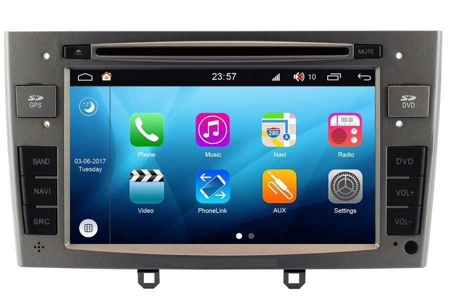 HP CAMP Autoradio 2 DIN Android 10 per Peugeot RCZ 308 408 2010-2016 GPS Navigation Multimedia Player Autoradio DSP Carpaly Integrato 8 Core 