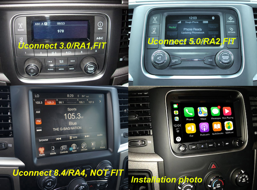 Dodge RAM 1500 2500 3500 Touchscreen GPS Navigation Car Stereo (2013-2016)